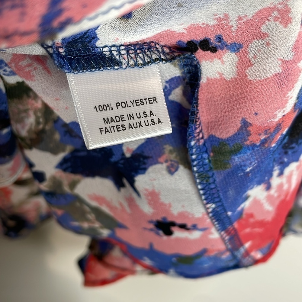 MISA | Damaris Top in Tie-Dye Floral Size Small Sheer Bell Cuff Sleeves Size S - Picture 8 of 8